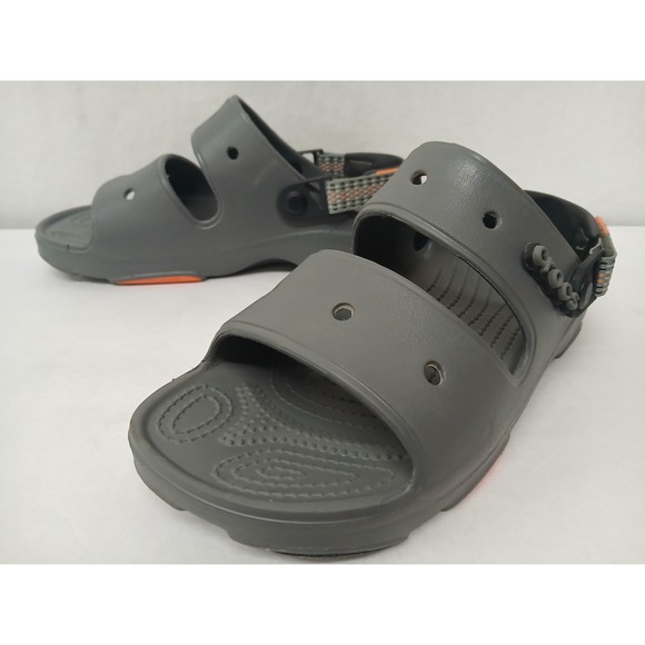 Crocs Men's Classic All Terrain Sandals 207711-0DA Gray Orange Sz 8 - Picture 4 of 8